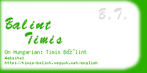 balint timis business card